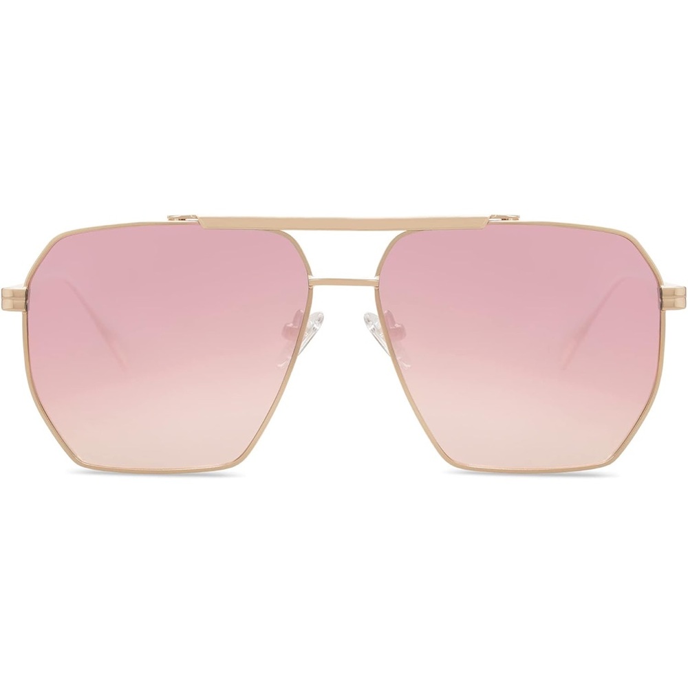 Gold Sunglasses with Pink Lenses - Picture 2 of 5